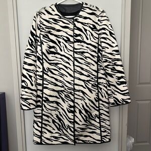 Lou Andrea Zebra Print Fur 3/4 Coat